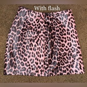 Fashion Nova Pink Animal Print Mini Skirt